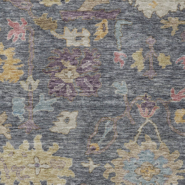 Homeroots 3' Stylish Floral Washable Area Rug For Indoor And Outdoor Use - Durable, Stain-resistant Design 9' X 12' Polyester 604118