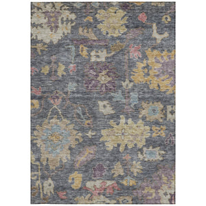 Homeroots 3' Stylish Floral Washable Area Rug For Indoor And Outdoor Use - Durable, Stain-resistant Design 10' X 14' Polyester 604119