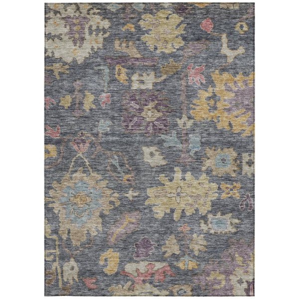 Homeroots 3' Stylish Floral Washable Area Rug For Indoor And Outdoor Use - Durable, Stain-resistant Design 10' X 14' Polyester 604119