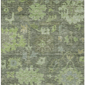 Homeroots 3' Stylish Floral Washable Area Rug For Indoor And Outdoor Use - Durable, Stain-resistant Design 5' X 8' Polyester 604121