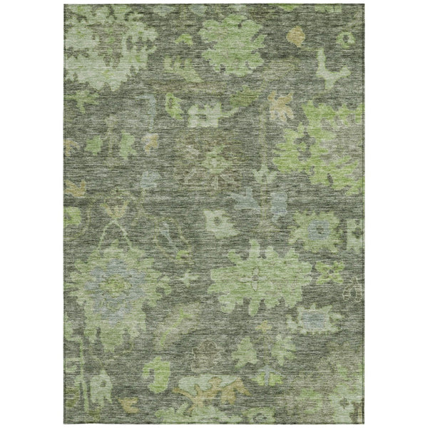 Homeroots 3' Stylish Floral Washable Area Rug For Indoor And Outdoor Use - Durable, Stain-resistant Design 9' X 12' Polyester 604124
