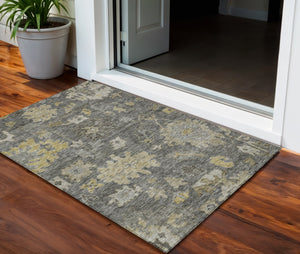 Homeroots 3' Stylish Floral Washable Area Rug For Indoor And Outdoor Use - Durable, Stain-resistant Design 3' X 5' Polyester 604126