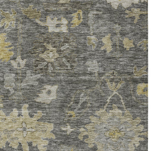 Homeroots 3' Stylish Floral Washable Area Rug For Indoor And Outdoor Use - Durable, Stain-resistant Design 5' X 8' Polyester 604127