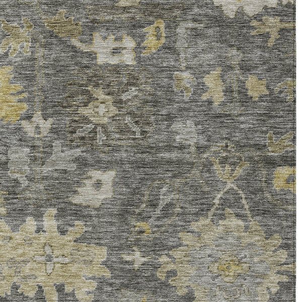 Homeroots 3' Stylish Floral Washable Area Rug For Indoor And Outdoor Use - Durable, Stain-resistant Design 5' X 8' Polyester 604127