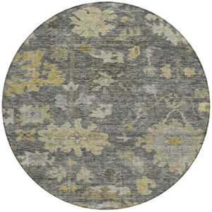 Homeroots 3' Stylish Floral Washable Area Rug For Indoor And Outdoor Use - Durable, Stain-resistant Design 8' Round Polyester 604128