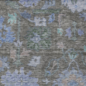 Homeroots 3' Stylish Floral Washable Area Rug For Indoor And Outdoor Use - Durable, Stain-resistant Design 5' X 8' Polyester 604133