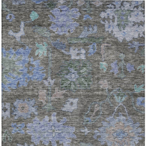 Homeroots 3' Stylish Floral Washable Area Rug For Indoor And Outdoor Use - Durable, Stain-resistant Design 8' X 10' Polyester 604135