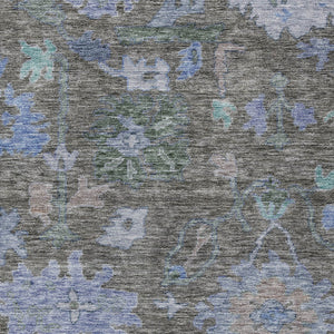 Homeroots 3' Stylish Floral Washable Area Rug For Indoor And Outdoor Use - Durable, Stain-resistant Design 8' X 10' Polyester 604135