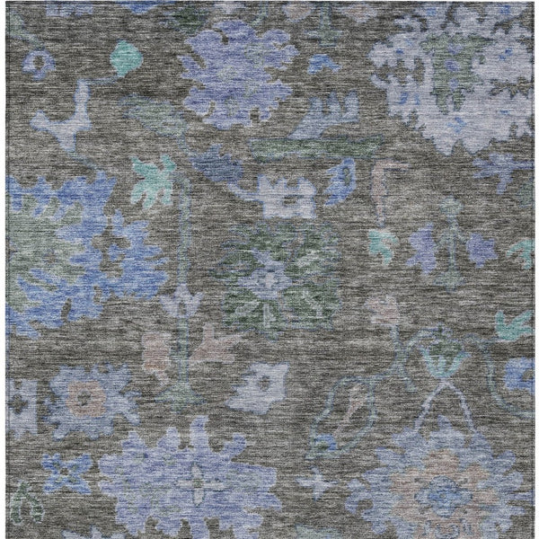 Homeroots 3' Stylish Floral Washable Area Rug For Indoor And Outdoor Use - Durable, Stain-resistant Design 9' X 12' Polyester 604136