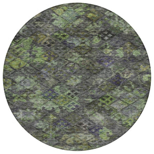 HomeRoots 5' Durable Floral Area Rug for Indoor & Outdoor Use - Easy Maintenance, Stain Resistant Design 8' Round 604146