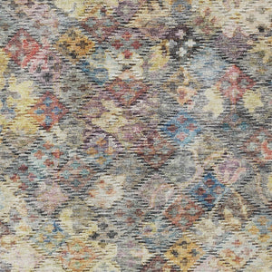 HomeRoots 5' Elegant Floral Area Rug in Gold, Blue & Brown – Durable, Washable Design for Indoor & Outdoor Use 5' X 8' 604151