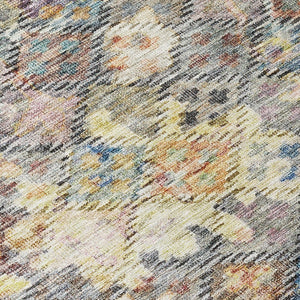 HomeRoots 5' Elegant Floral Area Rug in Gold, Blue & Brown – Durable, Washable Design for Indoor & Outdoor Use 8' X 10' 604153