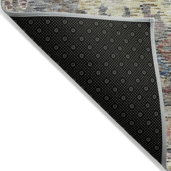 HomeRoots 9' X 12' Durable Floral Area Rug in Gold, Blue & Brown - Washable, Versatile for Indoor/Outdoor Use 604154