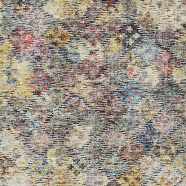 HomeRoots 9' X 12' Durable Floral Area Rug in Gold, Blue & Brown - Washable, Versatile for Indoor/Outdoor Use 604154