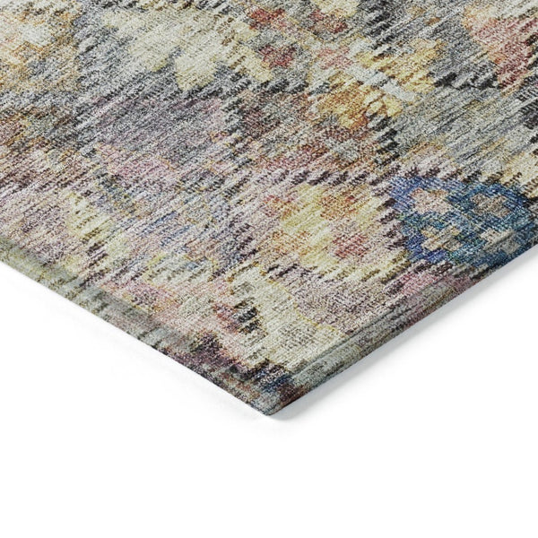 HomeRoots 5' Elegant Floral Area Rug in Gold, Blue & Brown – Durable, Washable Design for Indoor & Outdoor Use 10' X 14' 604155