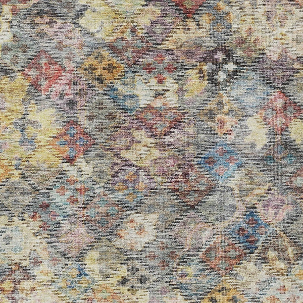 HomeRoots 5' Elegant Floral Area Rug in Gold, Blue & Brown – Durable, Washable Design for Indoor & Outdoor Use 10' X 14' 604155
