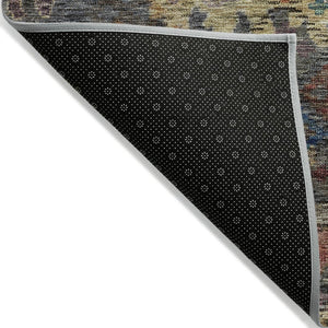 HomeRoots 5' Timeless Floral Area Rug in Gray-Green and Terra Cotta - Durable, Washable for Indoor/Outdoor Use 8' X 10' 604159