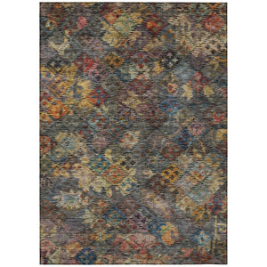 HomeRoots 9' Indoor Outdoor Floral Area Rug – Gray Green & Terra Cotta, Machine Washable for Easy Care! 604160