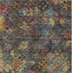 HomeRoots 9' Indoor Outdoor Floral Area Rug – Gray Green & Terra Cotta, Machine Washable for Easy Care! 604160