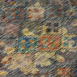 HomeRoots 9' Indoor Outdoor Floral Area Rug – Gray Green & Terra Cotta, Machine Washable for Easy Care! 604160