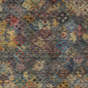 HomeRoots 5' Timeless Floral Area Rug in Gray-Green and Terra Cotta - Durable, Washable for Indoor/Outdoor Use 10' X 14' 604161