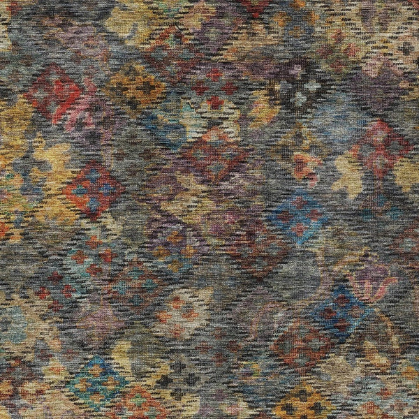 HomeRoots 5' Timeless Floral Area Rug in Gray-Green and Terra Cotta - Durable, Washable for Indoor/Outdoor Use 10' X 14' 604161