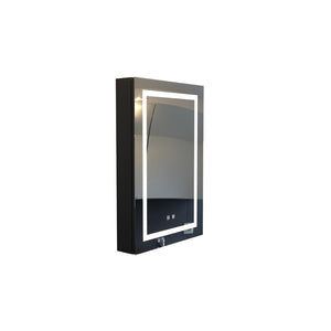 English Elm Bathroom Matte Black Aluminum Medicine Cabinet with Led Lighting and Defogging Mirror T3785P491989