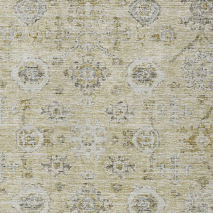 Homeroots 3' Artichoke Green Damask Washable Indoor Outdoor Area Rug – Durable, Stylish, And Stain Resistant 5' X 8' Polyester 604181