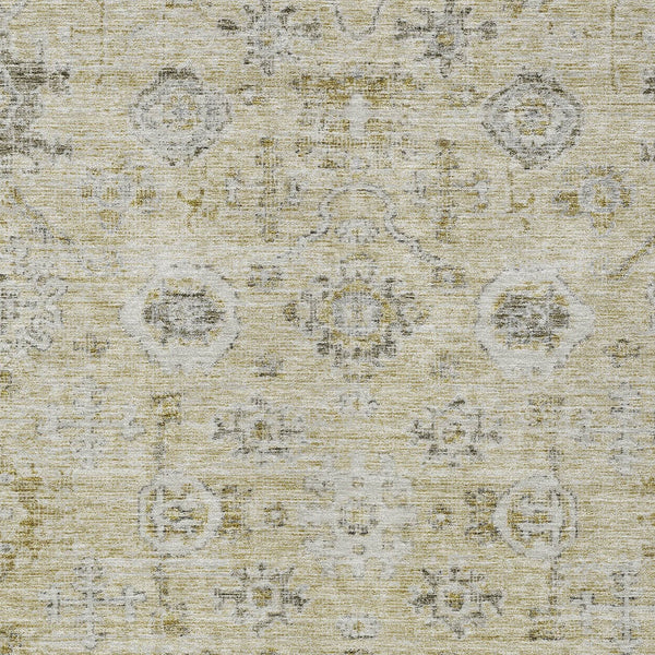 Homeroots 3' Artichoke Green Damask Washable Indoor Outdoor Area Rug – Durable, Stylish, And Stain Resistant 8' X 10' Polyester 604183