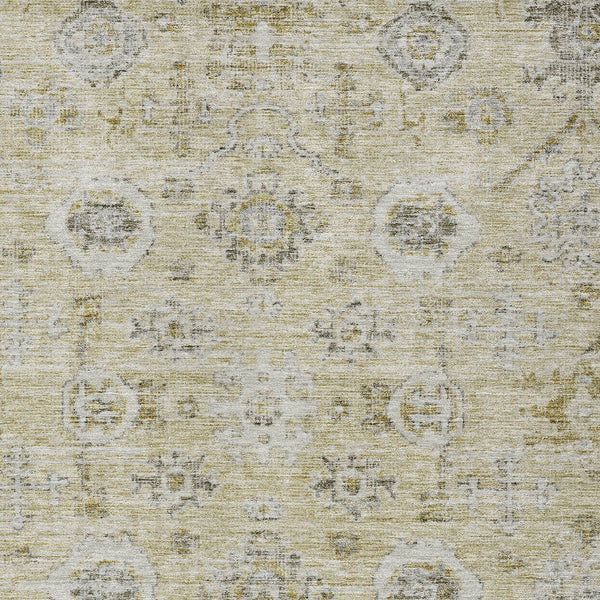 Homeroots 3' Artichoke Green Damask Washable Indoor Outdoor Area Rug – Durable, Stylish, And Stain Resistant 9' X 12' Polyester 604184