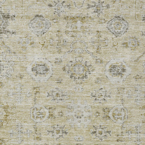 Homeroots 3' Artichoke Green Damask Washable Indoor Outdoor Area Rug – Durable, Stylish, And Stain Resistant 10' X 14' Polyester 604185