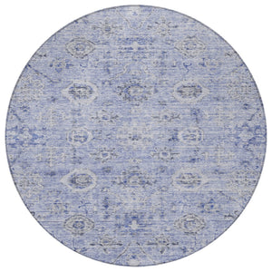 Homeroots 3' Artichoke Green Damask Washable Indoor Outdoor Area Rug – Durable, Stylish, And Stain Resistant 8' Round Polyester 604188