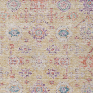 Homeroots 3' Artichoke Green Damask Washable Indoor Outdoor Area Rug – Durable, Stylish, And Stain Resistant 3' X 5' Polyester 604192