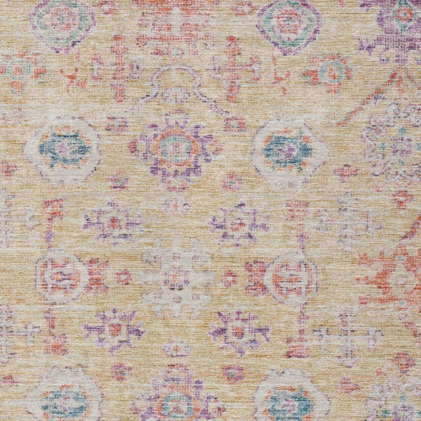 Homeroots 3' Artichoke Green Damask Washable Indoor Outdoor Area Rug – Durable, Stylish, And Stain Resistant 3' X 5' Polyester 604192