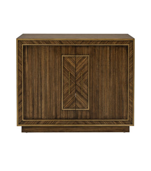 Basset Mirror Claudia Accent Cabinet - Contemporary Art Deco Design With Gold Accents And Adjustable Storage Shelf Brown Rubberwood,Mdf,Quarter Zebra Veneer 6042-lr-508
