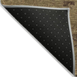 Homeroots 3' Brown And Tan Floral Washable Area Rug For Indoor And Outdoor Use - Durable And Stylish Design 3' X 5' Polyester 604204