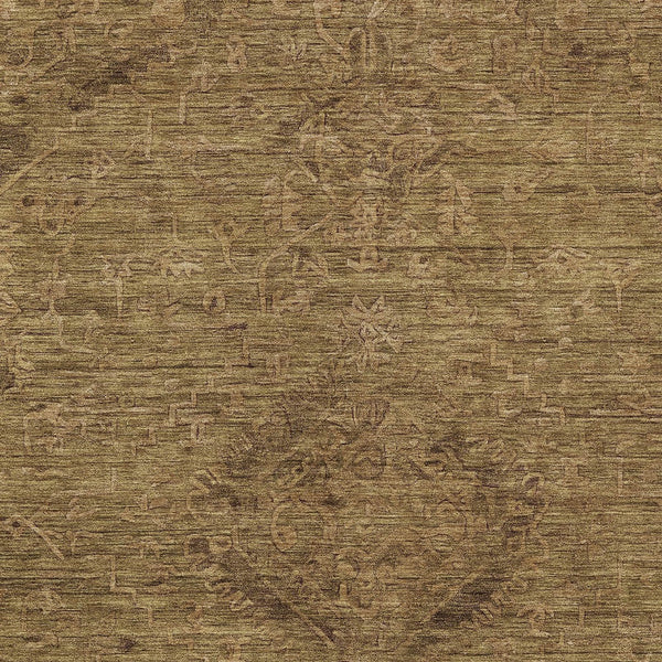 Homeroots 3' Brown And Tan Floral Washable Area Rug For Indoor And Outdoor Use - Durable And Stylish Design 5' X 8' Polyester 604205