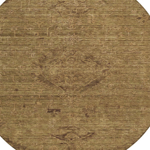 Homeroots 3' Brown And Tan Floral Washable Area Rug For Indoor And Outdoor Use - Durable And Stylish Design 8' Round Polyester 604206