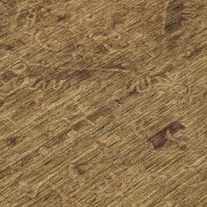 Homeroots 3' Brown And Tan Floral Washable Area Rug For Indoor And Outdoor Use - Durable And Stylish Design 8' Round Polyester 604206