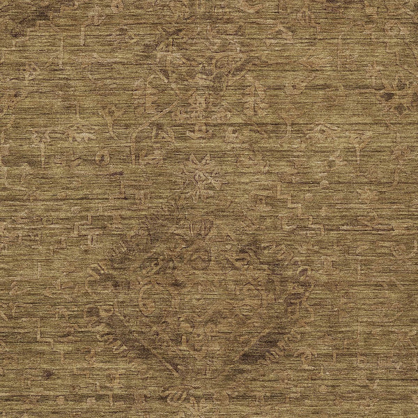 Homeroots 3' Brown And Tan Floral Washable Area Rug For Indoor And Outdoor Use - Durable And Stylish Design 9' X 12' Polyester 604208