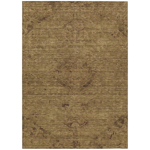 HomeRoots 5' Durable Brown and Tan Floral Area Rug - Perfect for Indoor and Outdoor Spaces, Easy-Care Design 10' X 14' 604209