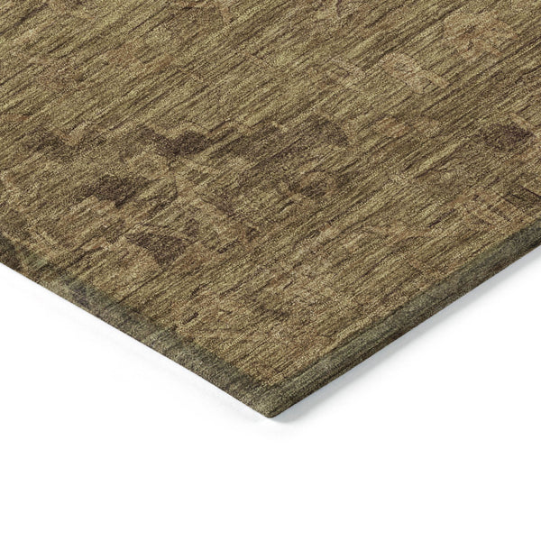 Homeroots 3' Brown And Tan Floral Washable Area Rug For Indoor And Outdoor Use - Durable And Stylish Design 10' X 14' Polyester 604209