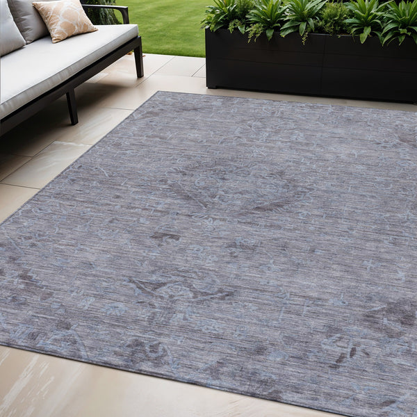Homeroots 3' Brown And Tan Floral Washable Area Rug For Indoor And Outdoor Use - Durable And Stylish Design 5' X 8' Polyester 604211