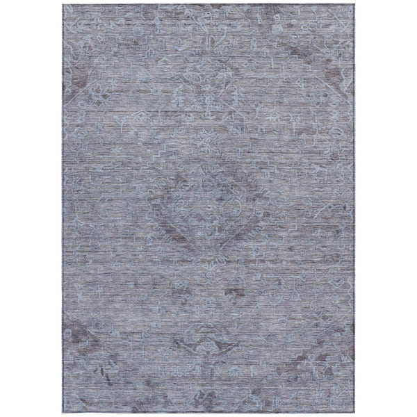 Homeroots 3' Brown And Tan Floral Washable Area Rug For Indoor And Outdoor Use - Durable And Stylish Design 8' X 10' Polyester 604213