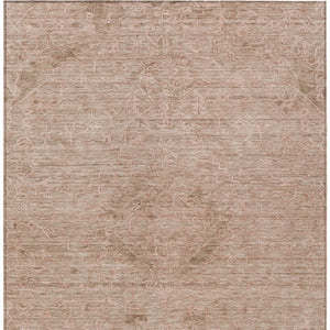 Homeroots 3' Brown And Tan Floral Washable Area Rug For Indoor And Outdoor Use - Durable And Stylish Design 3' X 5' Polyester 604216