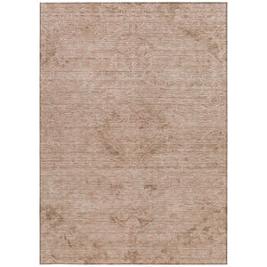 Homeroots 3' Brown And Tan Floral Washable Area Rug For Indoor And Outdoor Use - Durable And Stylish Design 5' X 8' Polyester 604217