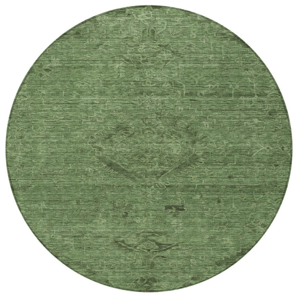 Homeroots 3' Brown And Tan Floral Washable Area Rug For Indoor And Outdoor Use - Durable And Stylish Design 8' Round Polyester 604224