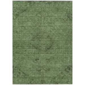 HomeRoots 5' Fern Green & Dark Green Floral Washable Area Rug - Perfect for Indoor & Outdoor Spaces! 10' X 14' 604227