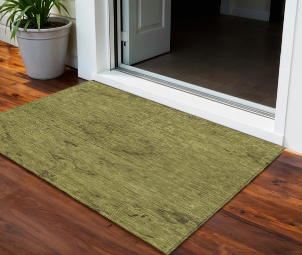 Homeroots 3' Brown And Tan Floral Washable Area Rug For Indoor And Outdoor Use - Durable And Stylish Design 3' X 5' Polyester 604234