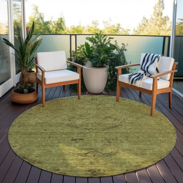 Homeroots 3' Brown And Tan Floral Washable Area Rug For Indoor And Outdoor Use - Durable And Stylish Design 8' Round Polyester 604236